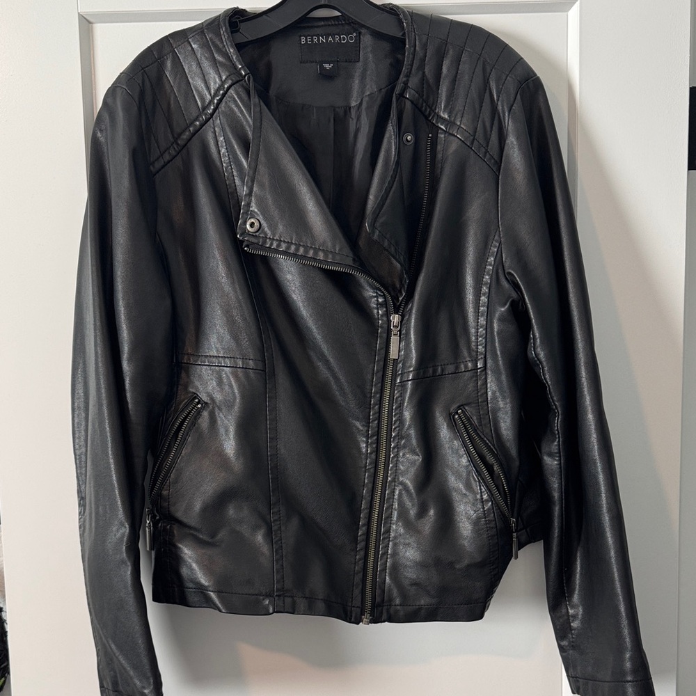 Bernardo Women's Sleek Black Pleather Jacket